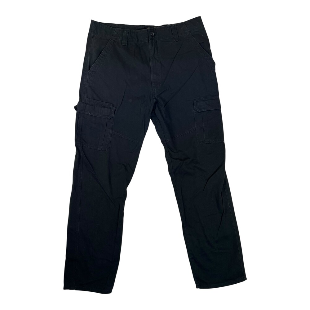 Wrangler Relaxed Fit Cargo Pants Mens 36x34 Black Stretch Utility Casual